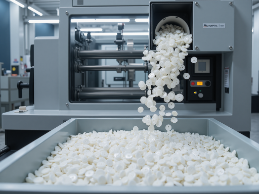 抗冲击改性塑料颗粒，装在专业容器中，质量检测证书，工业环境